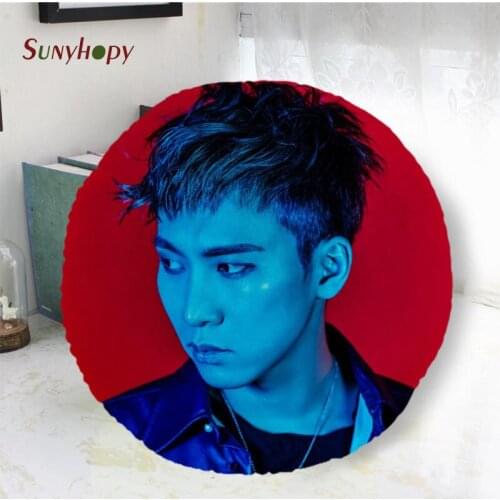 Eunkwang (BtoB) Round Decorative Cushion Cover Home Decor Peach Skin Pillowcase For Sofa 40cm50cm60cm In Diameter-WJY