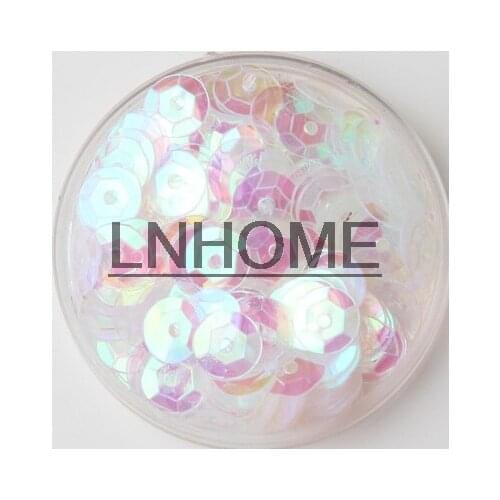 50g 5mm Cup Sequins for Craft White AB Transparent Round Loose Sequins Paillettes Children DIY Sewing Wedding DIY Accessories