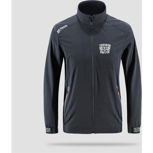 Triumph United Mens Dana White Slim Sport Street Windbreaker Zipper Thin Jacket Mens Casual Front Printing Jacket Asian Size