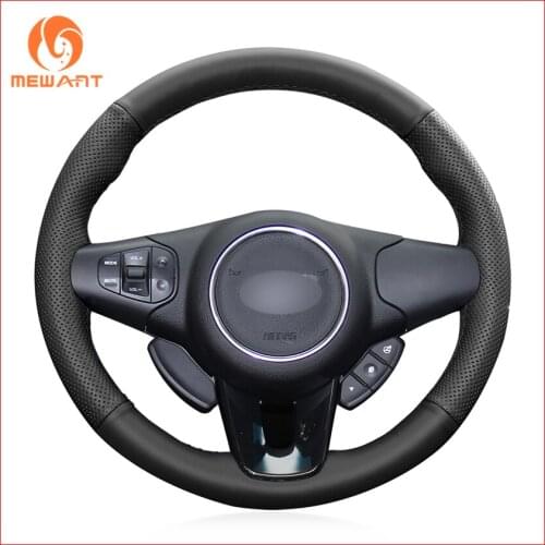 MEWANT Black Artificial Leather Car Steering Wheel Cover for Kia Carens 2012 2013 Interior Accessories Parts