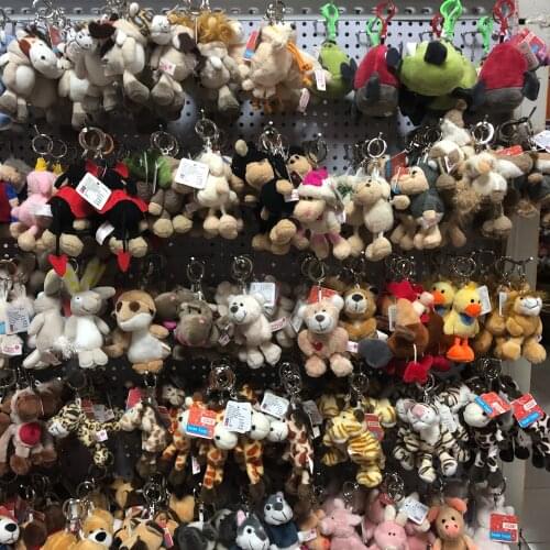 Cute Cartoon Fox Animal Plush Toy Keychain Backpack Bag Keychain Small Gift Couple Shiba Inu Bulldog Cat Penguin