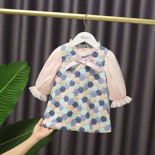 Fashion Korean long sleeve Princess Dress 2021 New Party Costumes Kids Childs birthday gift Baby girl outfit