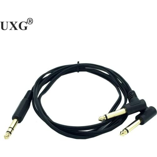 6.35 mm to 2 x 6.35 mm, Gold-Plated6.35mm 1/4" TRS Male to Dual 6.35mm 1/4" TS Male Mono Insert Cable Stereo Audio Adapter 1.5m