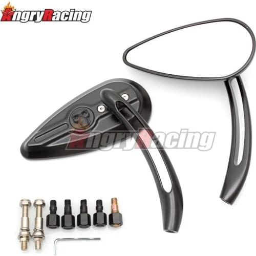 Motorcycle SKULL Rear View Side Mirrors For Harley Touring Road King Street Glide Softail Fat Boy Iron 883 1200 XL Sportster