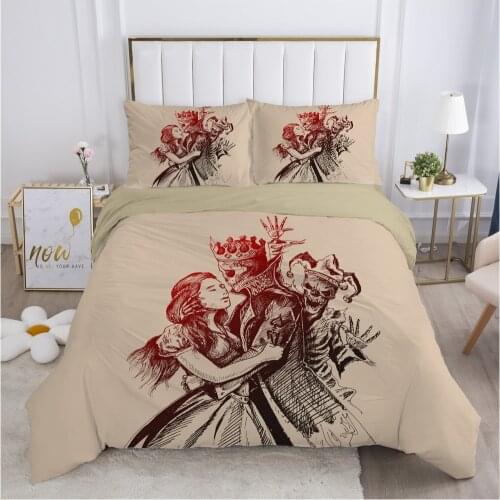 Cartoon Hallowmas Kids Bedding set for Children baby boy girls Duvet cover set pillow case Bed linens Quilt cover 140X200 brown