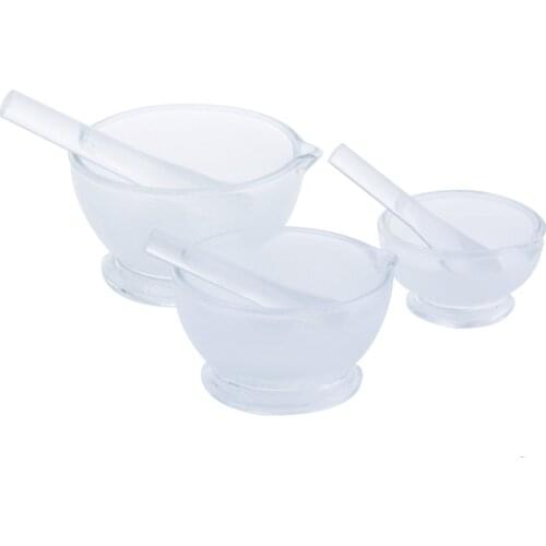 I/D 60/75/90/120/150/180mm Apothecary Solid Glass Pestle and Mortars Bowl Set Grinding Mill