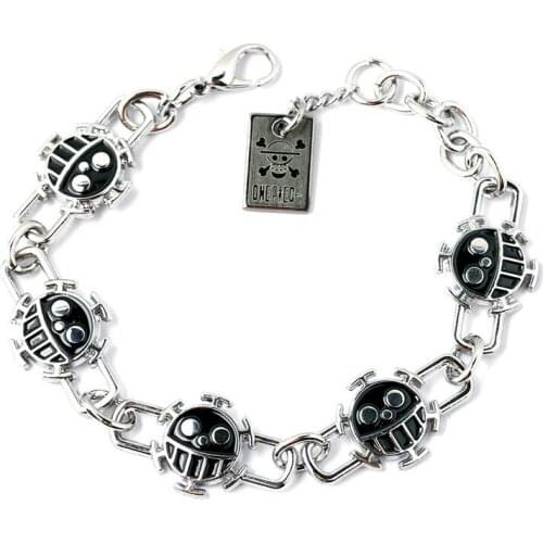 Wholesale 5 Pcs / 2021 Popular Anime ONE PIECE Bracelet Smile Face Logo Zinc Alloy Hand Accessories for Men Women Jewelry Gift