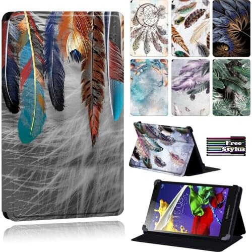 Feather Tablet Case for Lenovo Tab 2(A7-10/A7-10F)/Tab 2 A8/A10-70/Tab 3 7 Essential/Tab 3 10.1/Tab 4(8/8 Plus/10 /10 Plus) +pen