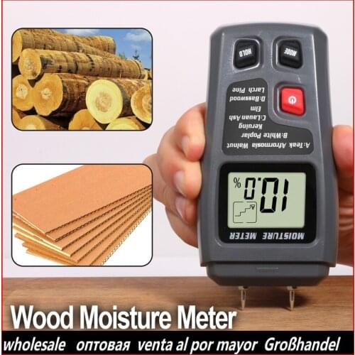 RZ Brazil Portable Wood Moisture Meter Hygrometer Density Digital Electrical Tester Measuring tool 0~99.9% Lumber 10 units MT10
