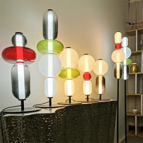 Post modern stained glass string table lamps bedroom living room design bedside window bar decorative table lights fixtures