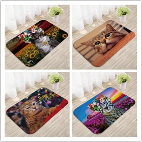 Modern Style Lovely Painting Dog Anti-slip Print Carpets Floor Mat Outdoor Rugs Animal Cat Front Door Mats High Quality Mats
