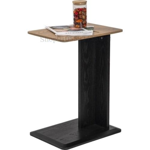 Nordic Light Luxury High Edge Italian Black Bedside Tea Table Modern Simple Living Room Movable Sofa Side Table