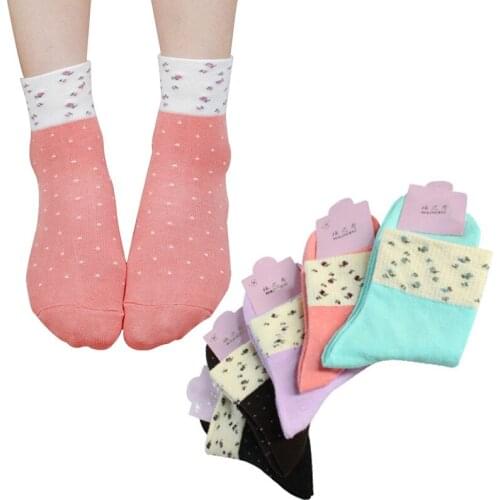 2 Pairs Women Short Socks Sweet Candy Color Vintage Female Cotton Socks High Quality Comfort Anti-friction Sock Sox Meia Hosiery