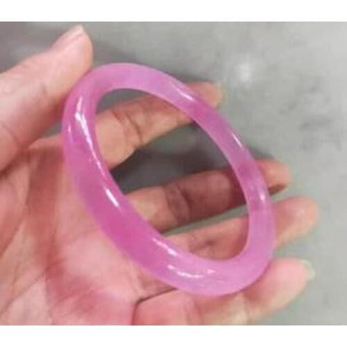 Womens Jade Bracelet Pink Fashion Accessories Jadeite Natural Charm Women Men for Hand Carved Round Bangle Lady Jewelry