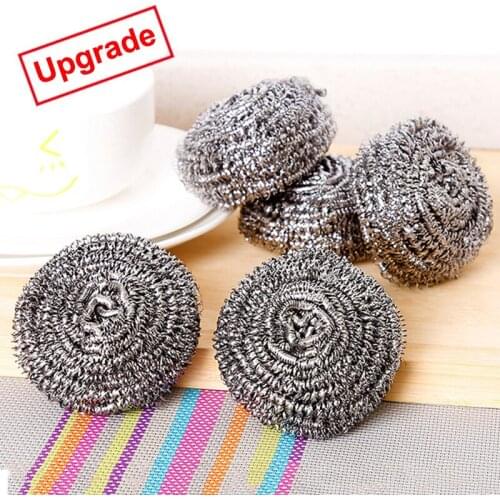 10PCS Stainless Steel Scrubber Kitchen Sponge For Washing Dishes Scrubber Cleaning Utensil Spiral Scourers Cleaner For Pan Bowl