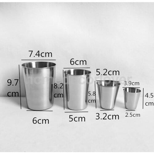 2 Piece Stainless Steel Cup Mug Drinking Coffee Beer Tumbler Travel 30ml/50ml/180ml/320ml