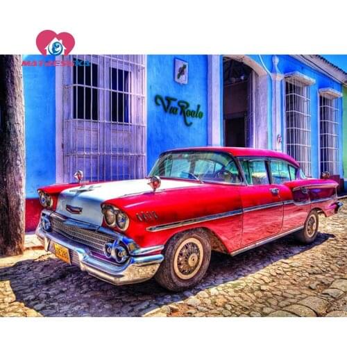 5D DIY Diamond mosaic Full square Diamond painting completely Cross stitch kits street car round embroidery sale Home Decoration