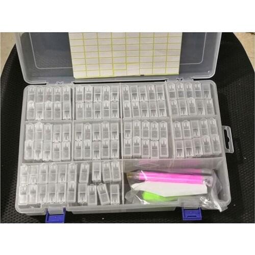 40/64/100 PCS Diamond Painting Cross Stitch Tools Beads Container Diamond Embroidery Storage Accessory Mosaic Convenience Box