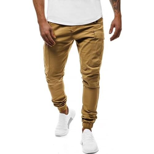 Men New Side Pockets Pencil Pants Joggers Vogue man Casaul long Pants Ankle-Tied Cargo Pants Sportswear daily wear Harem Pants