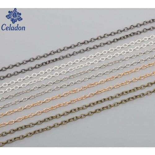 High Quality 5 Meters/lot Iron Metal Chain Plated Necklace 5 Color To Selection For DIY Craft Bracelet Jewelry Supplies