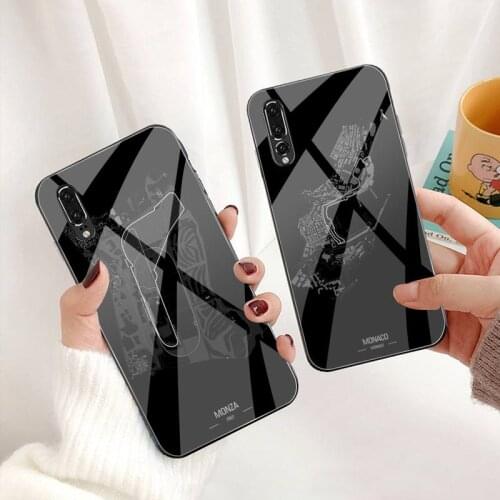 Formula 1 Racing Circuit Map Phone Case Tempered Glass For Huawei P30 P20 P10 lite honor 7A 8X 9 10 mate 20 Pro