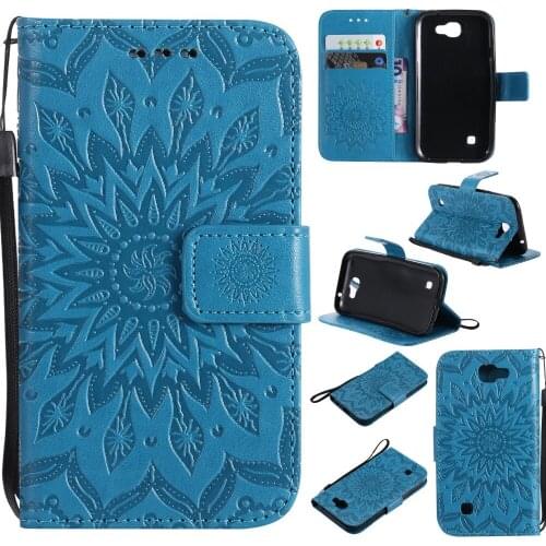 Sunflower Flip Case for fundas LG K3 2017 Case for K3 2017 Case 4.5" + Card Holder