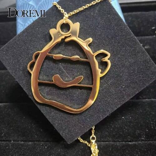 DOREMI Stainless Steel Customized Childrens Drawing Necklace Kids Art Child Artwork Personalized Necklace Custom Name LOGO