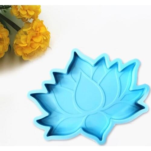 DIY Crafts Decor Lotus Flower Coaster Epoxy Resin Mold Cup Mat Silicone Mould XXFB