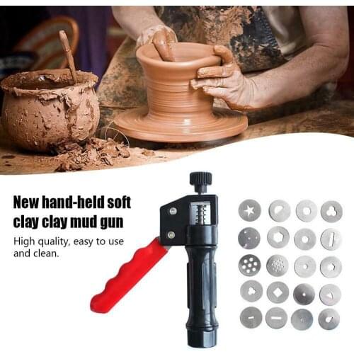 Clay Extruder Hand-held Soft Clay Mud Squeezer with 20 Different Nozzles Biscuit Cake Decorating A1