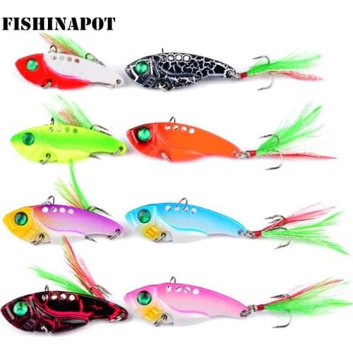 FISHINAPOT 1PCS 55mm/11g Metal VIB Fishing Lure Wobbler Spinner Crankbait Bass Vibration Spoon Hard Bait Fishing Tacklea
