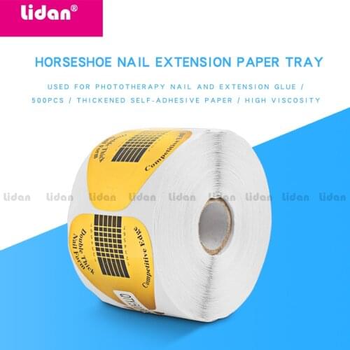 100pcs/pack Nail Extension Forms Acrylic Gel Tip Manicure paper tray Builder pattern Design Nail Art DIY Hoof shape Tool