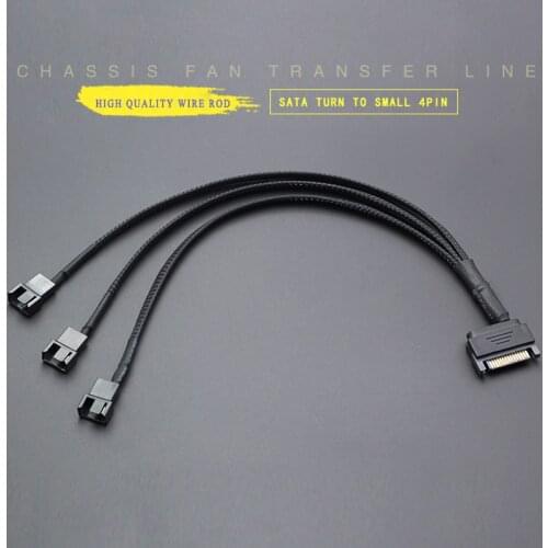 SATA to 4 Pin PWM SATA Power Supply Cable Connector 5 PWM Cooler Cooling Fan Splitter Extension Cable Computer Case Fans Cable