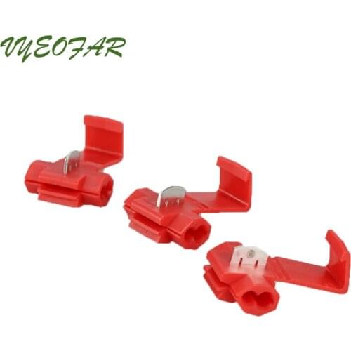 50pc Electrical Spade Terminals Splice Wire Connector 22-18AWG Gauge 0.5-1.0mm Red Scotch Lock Quick Connect Wire Crimp Terminal