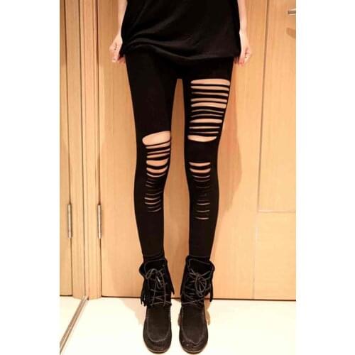 Merry See Laser Cut Leggings Black