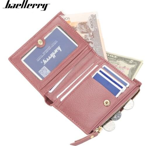 Baellerry Small Womens Wallet Short Purse For Women Coin Purse Zipper Clutch Wallet Ladies Card Holder Luxury Mini Clutch Bag