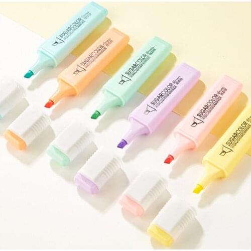 Double Head Highlighters Markers Pen Kawai Fluorescent Highlighter Mildliner Colors Sketching Markers Cute Stationery Art School
