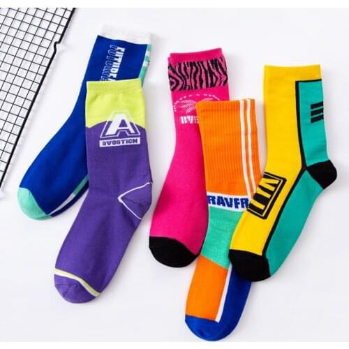 Fashion Women Socks Colorful Cotton Cute Novelty Magic Socks Skateboard Couples Harajuku High Quality Unisex Streetwear Happy