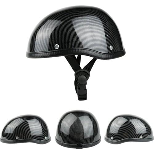 Retro Style Motorcycle Half Helmet ABS+Cotton Plastic Cap for Motorcyclist Biker Ridder Carbon striation Universal Washable