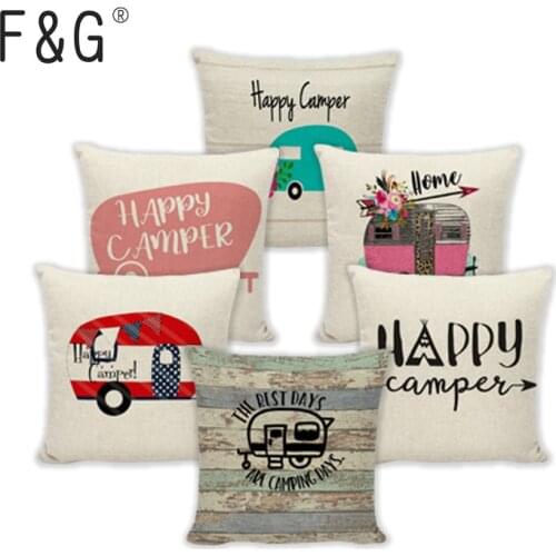 Camper Throw Pillow Cases The best days are camping days Decoration For Home Garden Pillowcases Linen Gifts Cushion Covers