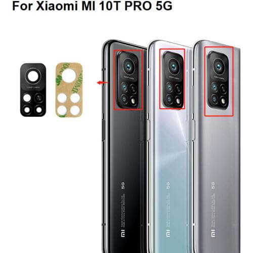 New Back Camera Glass Lens For Xiaomi Mi 10T Pro Back Rear Camera Lens Glass With Glue Adhesive