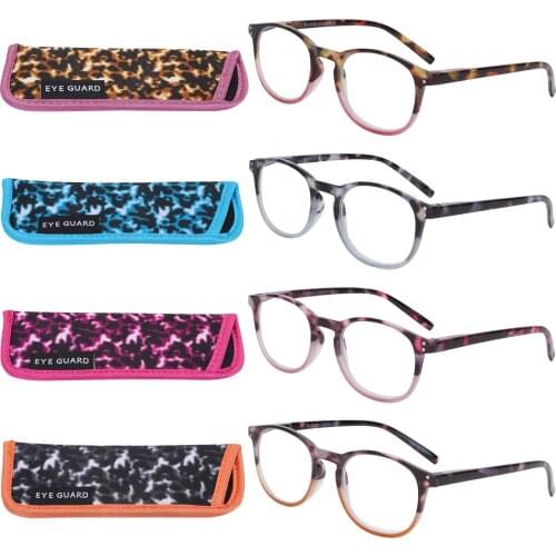 EYEGUARD 4 Pack Reading Glasses Blue Light Blocking Spring Hinge Women Readers