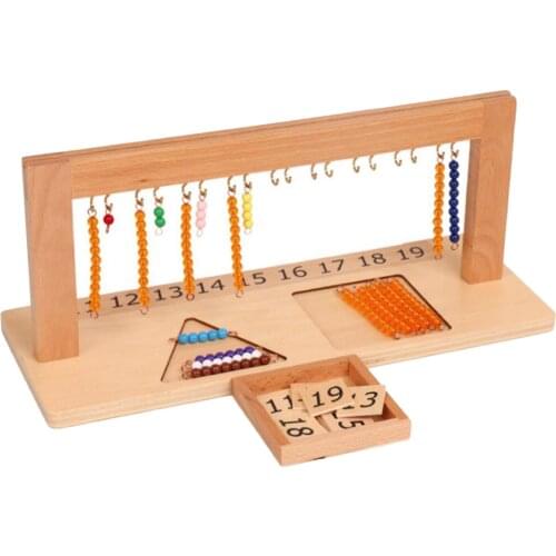 Montessori Teen Bead Hanger Maths Game Counting Toys Early Development Toy for Kids 4-6 Years Olds