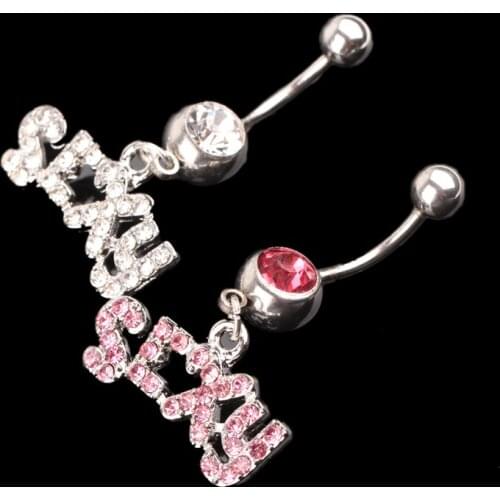 Hot Popular Shining Rhinestone Faddish Navel Piercing Belly Button Ring Body Sexy Jewelry Pink/Silvery Classical Vogue Magic