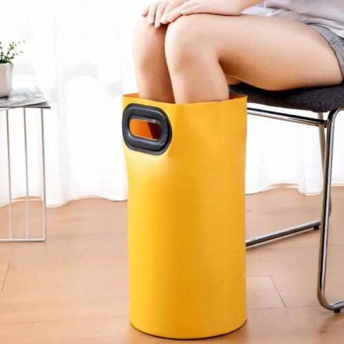 Folding Foot Bath Bucket PVC High Temperature Resistance Travel Wash Feet Bucket Multifunctional Portable Foot Soak Basin Tub