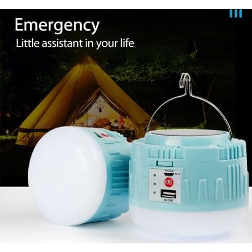 Solar Rechargeable Outdoor Camping Portable Mobile Power Home Night LED Emergency Lighting With Hook