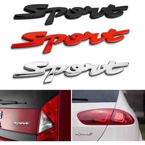 Universal Handwriting Conjoined Letter SPORT Chrome Metal Car Styling Emblem 3D Sticker Badge Auto Decoration Vehicles Decals