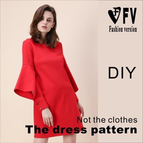 Pattern making new style womens long-sleeved dress sewing drawings clothing pattern BLQ-321