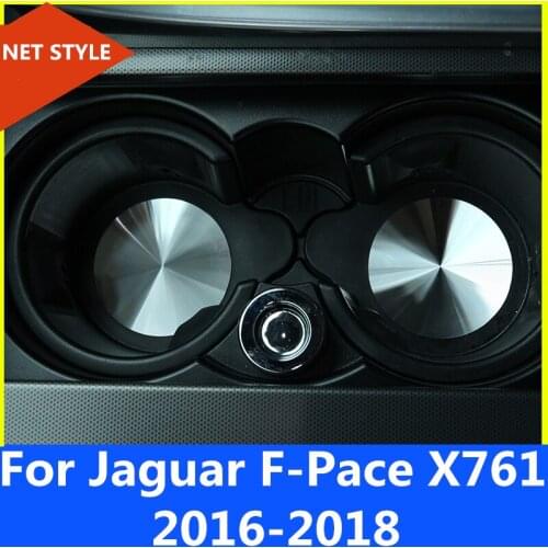 Inner Central Console Cup Holder Pad Car Water Coaster accessories Aluminum alloy For Jaguar F-Pace F pace fpace X761 2016-2018