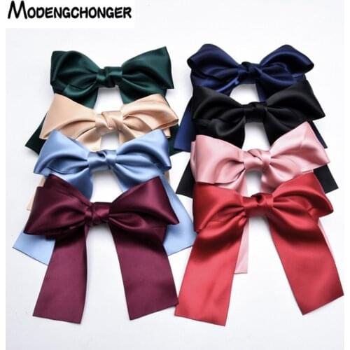 1PC New Fashion Handmade Long Ribbon Barrette Bows Sweet Multicolor Hair Clip Korean Oversized Hairpins Hair Accessories Hot