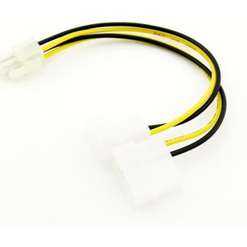 1pcs ATX 4 Pin EPS12V to Dual 4 Pin Molex Male Motherboard Power Supply Adapter Cable 18cm